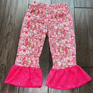 Cachcach boHo floral crochet, like bell bottom girl pants